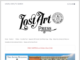 'lostartpress.com' screenshot