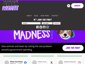 'whitecoatwaste.org' screenshot