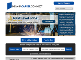 'indianacareerconnect.com' screenshot