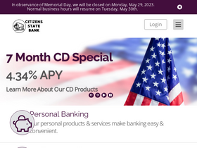 'citizensstatebanktx.com' screenshot