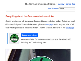 'germanemissionssticker.com' screenshot