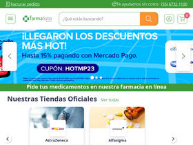 'farmalisto.com.mx' screenshot