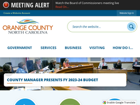 'orangecountync.gov' screenshot
