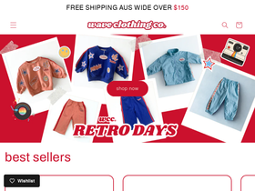 waveclothingco.com.au homepage screenshot