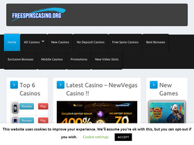 'freespinscasino.org' screenshot