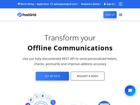 'postgrid.com' screenshot