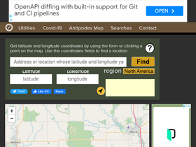 'findlatitudeandlongitude.com' screenshot