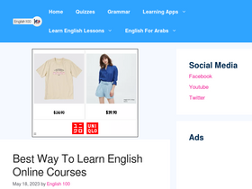 'learnenglish100.com' screenshot