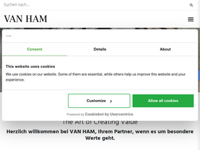 'van-ham.com' screenshot