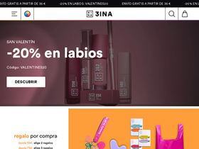 3INA Makeup Global homepage screenshot