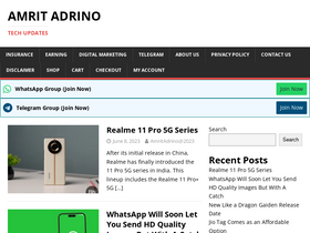 'amritadrino.com' screenshot