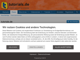 'tutorials.de' screenshot