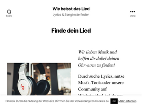 'wieheisstdaslied.de' screenshot