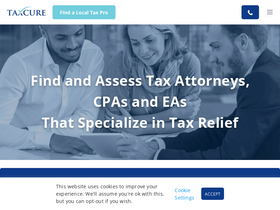 'taxcure.com' screenshot