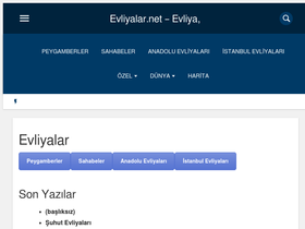 'evliyalar.net' screenshot