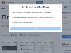 'beermenus.com' screenshot