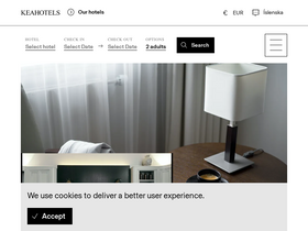 'keahotels.is' screenshot