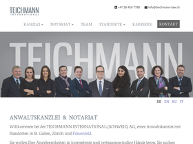 'teichmann-law.ch' screenshot