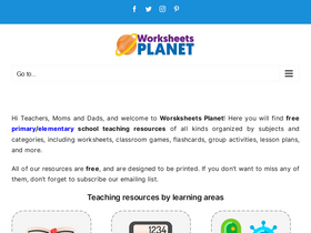 'worksheetsplanet.com' screenshot