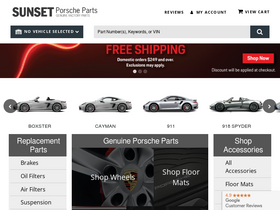 'sunsetporscheparts.com' screenshot