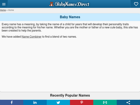 'babynamesdirect.com' screenshot