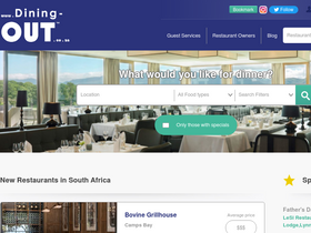 'dining-out.co.za' screenshot
