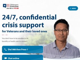 'veteranscrisisline.net' screenshot