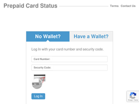 'prepaidcardstatus.com' screenshot