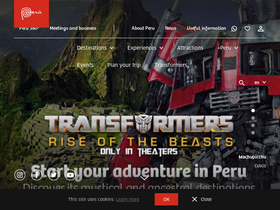'peru.travel' screenshot