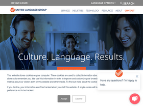 'unitedlanguagegroup.com' screenshot