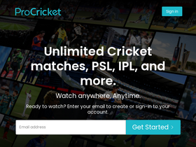 'procricket.tv' screenshot