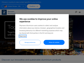'reynaers.com' screenshot