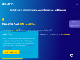 'arcserve.com' screenshot