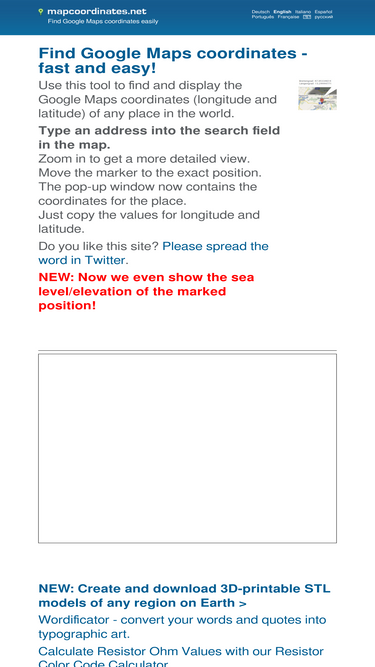 mapcoordinates.net