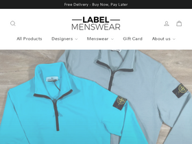Label Menswear homepage screenshot