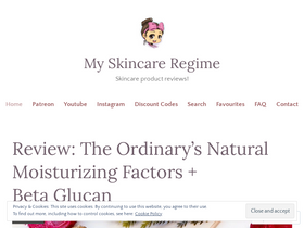 'myskincareregime.com' screenshot