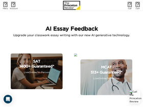 'essaygrading.princetonreview.com' screenshot