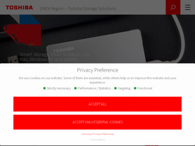 'toshiba-storage.com' screenshot