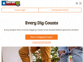 'texas811.org' screenshot