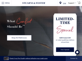 'stearnsandfoster.com' screenshot