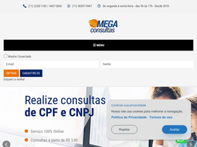 'megaconsultas.com.br' screenshot