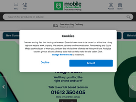 'mobilephonesdirect.co.uk' screenshot