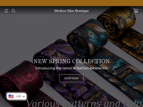 modernmanboutique.com homepage screenshot
