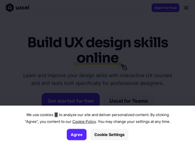 'uxcel.com' screenshot