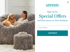 'lovesac.com' screenshot