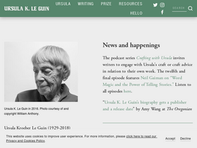 'ursulakleguin.com' screenshot