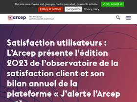 'arcep.fr' screenshot