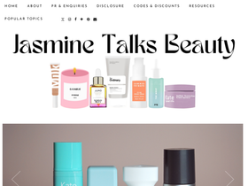 'jasminetalksbeauty.com' screenshot