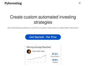 'pyinvesting.com' screenshot