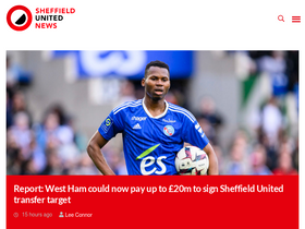 'sheffieldunited.news' screenshot